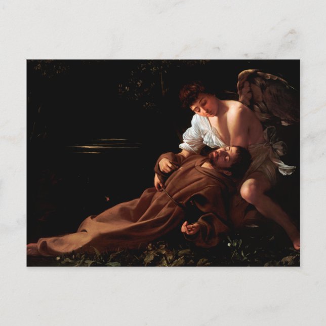 Saint Francis of Assisi in Ecstasy by Caravaggio Postcard (Front)
