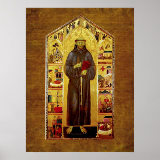 Saint Francis of Assisi Mediaeval Iconography Poster