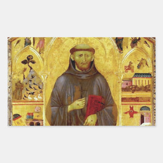 Saint Francis of Assisi Mediaeval Iconography Rectangular Sticker