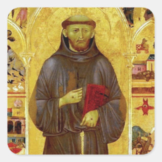 Saint Francis of Assisi Mediaeval Iconography Square Sticker