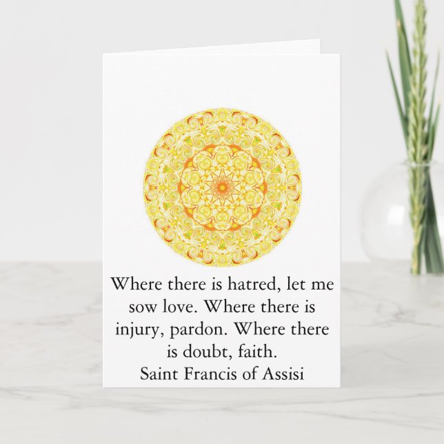 Saint Francis of Assisi quote about love and faith Card (Front)