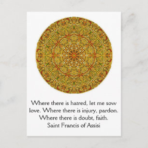 Saint Francis of Assisi quote about love and faith Postcard