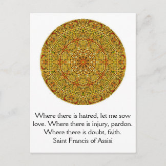 Saint Francis of Assisi quote about love and faith Postcard