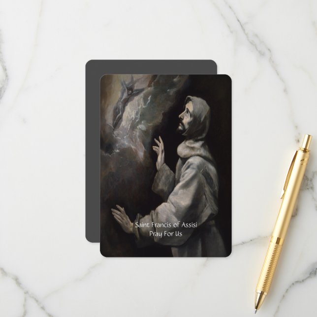 Saint Francis of Assisi Serenity Prayer Enclosure Card (Front/Back In Situ)