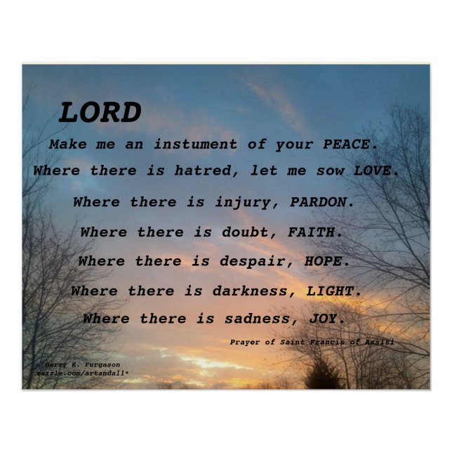 SAINT FRANCIS PRAYER GLOSSY POSTER (Front)