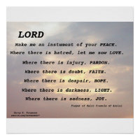 SAINT FRANCIS PRAYER GLOSSY POSTER