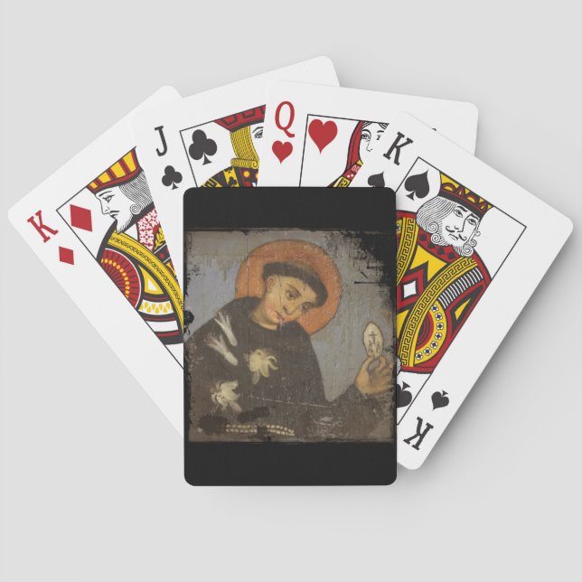Saint Francis with White Lilies Playing Cards (Back)