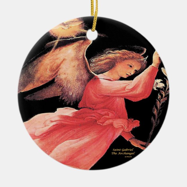 Saint Gabriel the Archangel Ceramic Tree Decoration (Front)