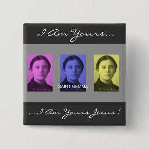 saint gemma 15 cm square badge