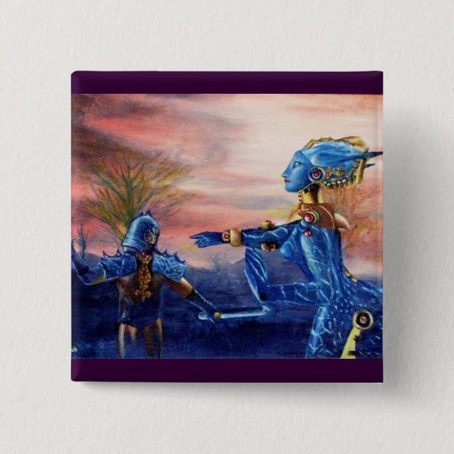 SAINT GEORGE AND ALIEN DRAGON 15 CM SQUARE BADGE (Front)