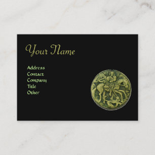 SAINT GEORGE AND DRAGON MEDALLION Monogram, black Business Card
