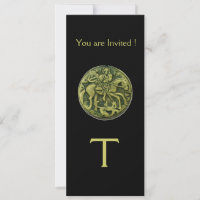 SAINT GEORGE AND DRAGON MEDALLION MONOGRAM ,black