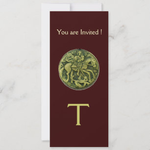 SAINT GEORGE AND DRAGON MEDALLION MONOGRAM brown Invitation