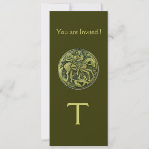 SAINT GEORGE AND DRAGON MEDALLION MONOGRAM INVITATION