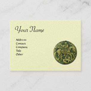 SAINT GEORGE AND DRAGON Monogram, platinum Business Card