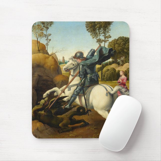 Saint George and the Dragon, 1506 by Raphael Mouse Pad (With Mouse)