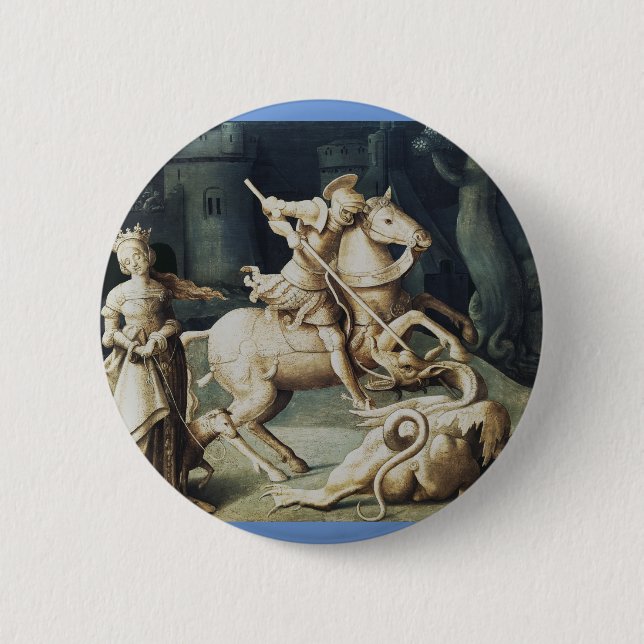 Saint George and the Dragon  6 Cm Round Badge (Front)