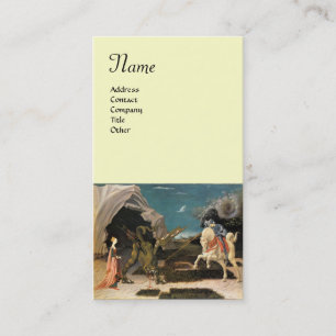 SAINT GEORGE AND THE DRAGON,brown ,blue red cream Business Card
