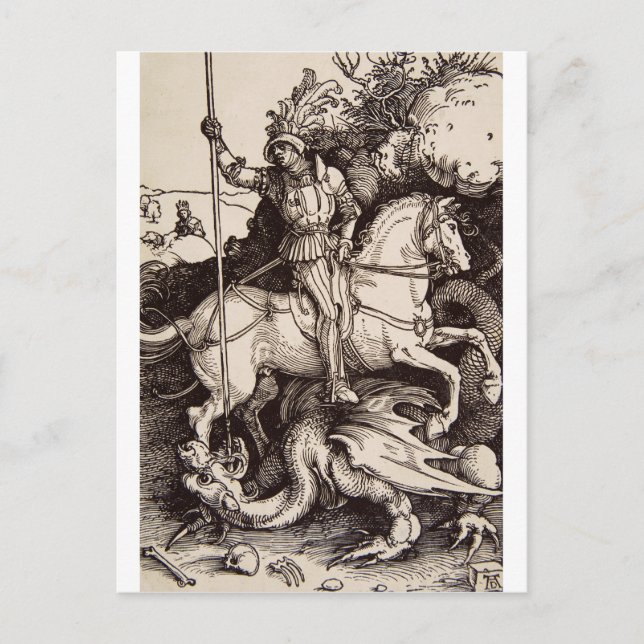 Saint George and the Dragon by Durer Postcard (Front)