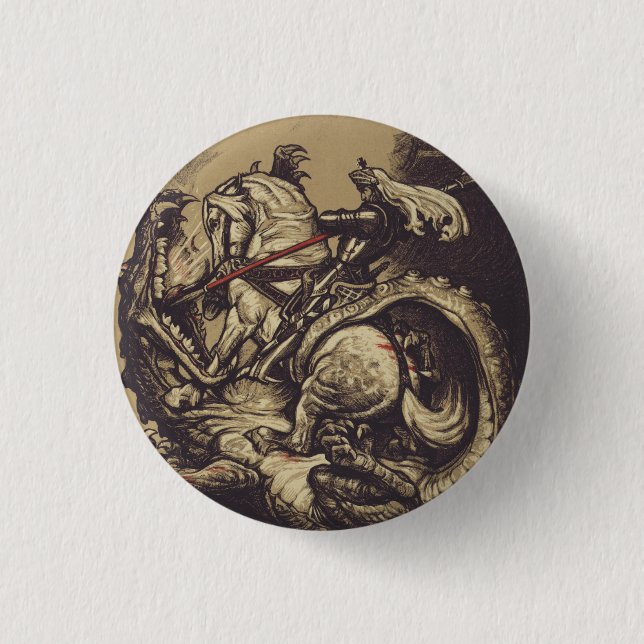 Saint George and the Dragon Great Martyr 3 Cm Round Badge (Front)
