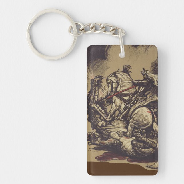 Saint George and the Dragon Great Martyr Key Ring (Front)