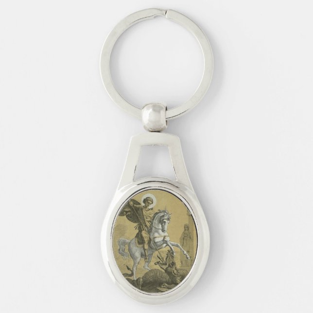 Saint George and the Dragon Great Martyr  Key Ring (Front)