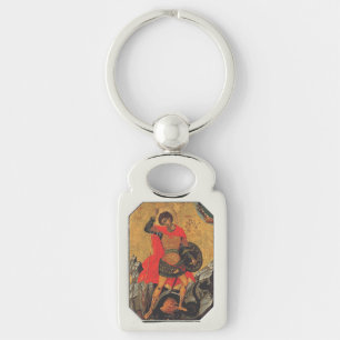 Saint George and the Dragon orthodox icon Key Ring