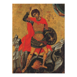 Saint George and the Dragon orthodox icon Poster