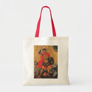 Saint George and the Dragon orthodox icon Tote Bag