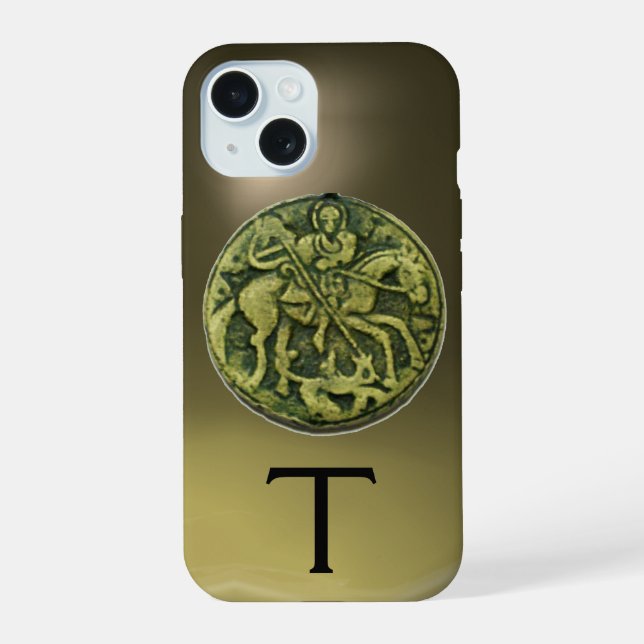 SAINT GEORGE & DRAGON MEDALLION MONOGRAM Agate  iPhone 15 Case (Back)