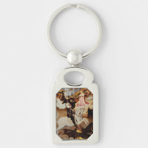 Saint George Killing the Dragon by Bernat Martorel Key Ring