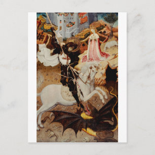 Saint George Killing the Dragon by Bernat Martorel Postcard