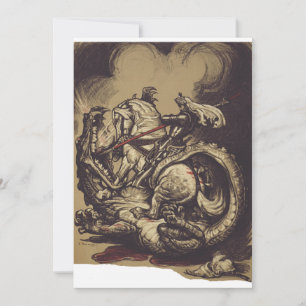 Saint George Killing the Dragon Holiday Card
