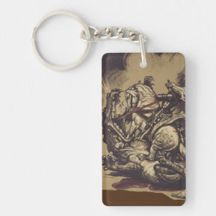 Saint George Killing the Dragon Key Ring