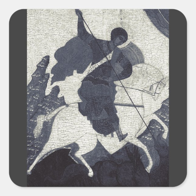 Saint George Killing the Dragon Square Sticker (Front)