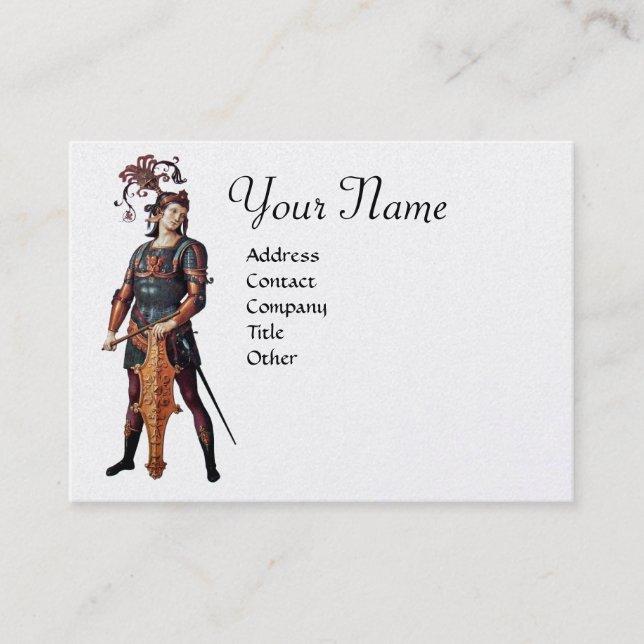 SAINT GEORGE Monogram, Silver Platinum paper Business Card (Front)