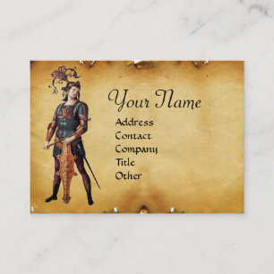 SAINT GEORGE Old Brown Parchment Monogram Business Card
