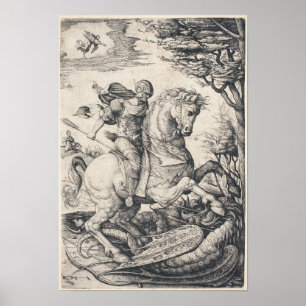 Saint George on Horseback Slaying the Dragon Poster