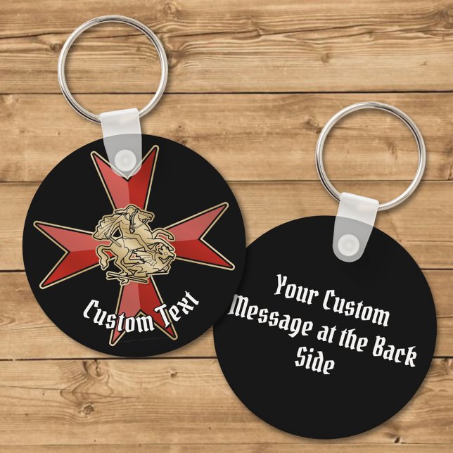 Saint George over Maltese Cross Key Ring (Creator Uploaded)