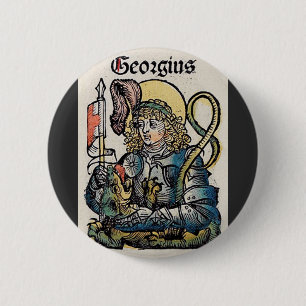 Saint George Patron of England 6 Cm Round Badge