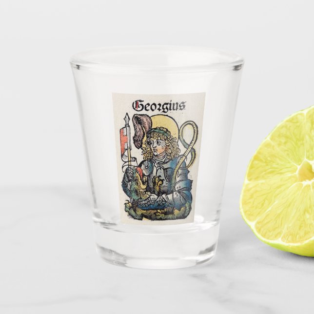 Saint George Patron of England Shot Glass (Front)