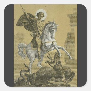 Saint George Patron of England Square Sticker