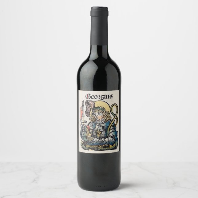 Saint George Patron of England Wine Label (Front)