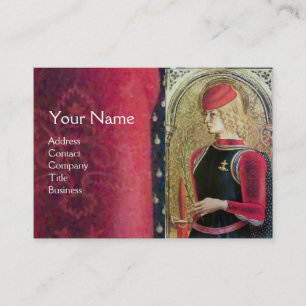 SAINT GEORGE PORTRAIT ,Red,Black,Gold Yellow Business Card