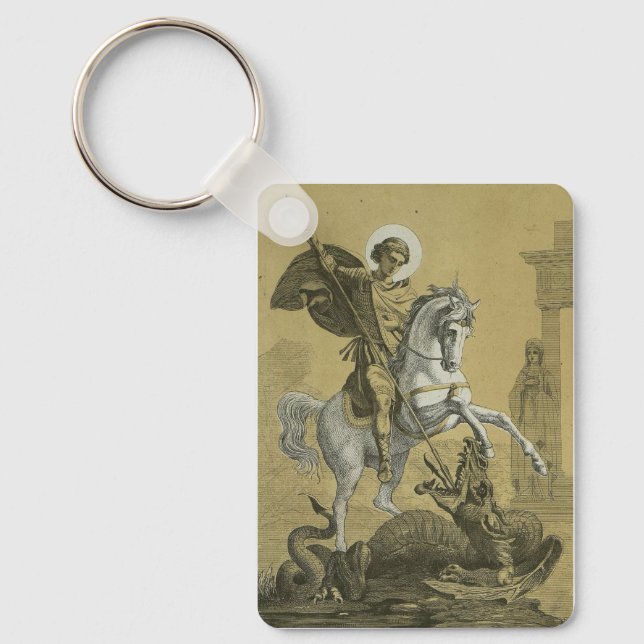 Saint George – Premium "Sunburst Gold" Art Key Ring (Front)