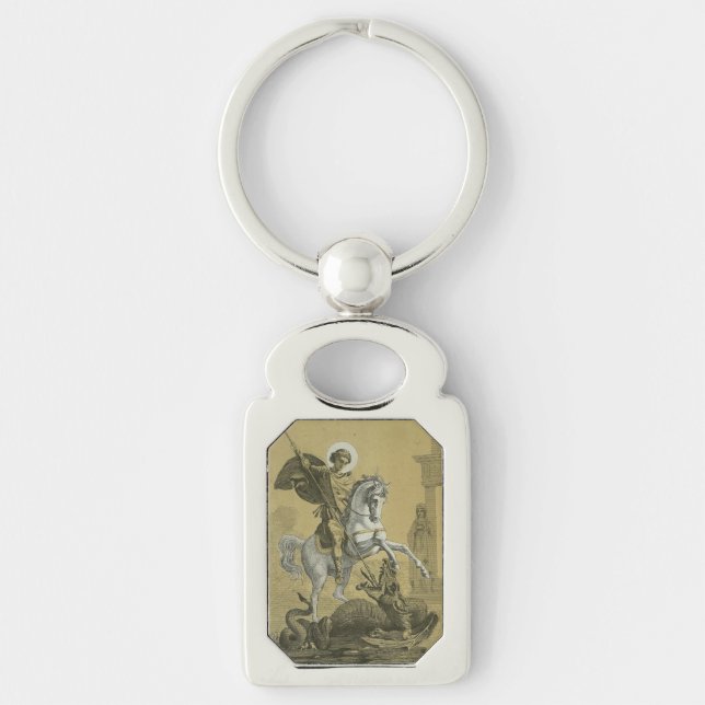 Saint George – Premium "Sunburst Gold" Art Key Ring (Front)