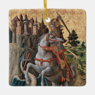 Saint George Slaying Dragon Carlo Crivelli Paintin Ceramic Ornament
