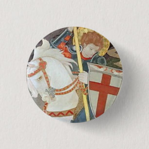 Saint George Slaying the Dragon 3 Cm Round Badge
