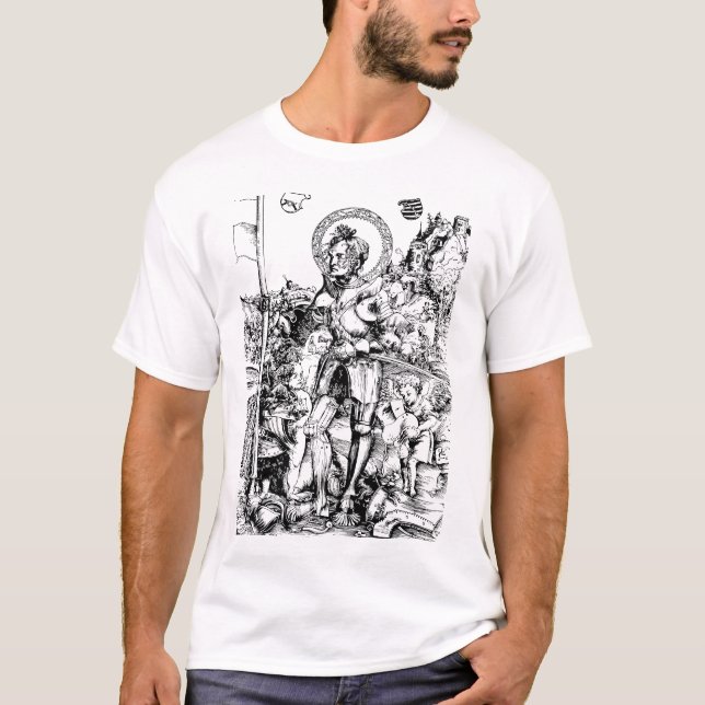 Saint George Standing with Two Angels T-Shirt (Front)