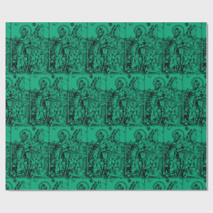 Saint George Standing with Two Angels Wrapping Paper